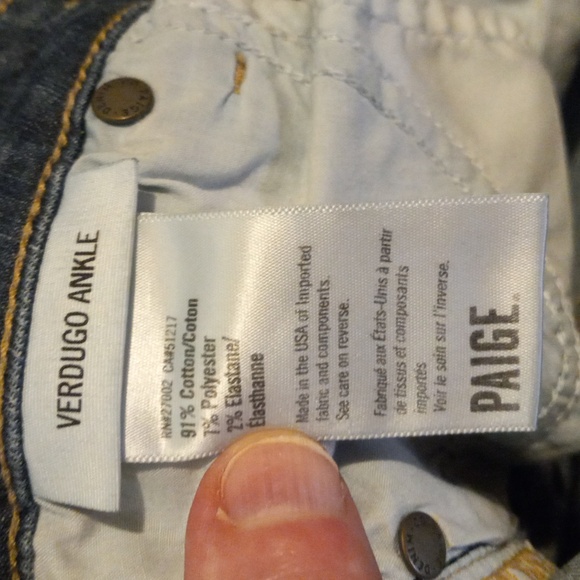 PAIGE Women's Blue Jeans Size 25 Cotton Blend Boho Dark Skinny Mid NWOT - Picture 9 of 11